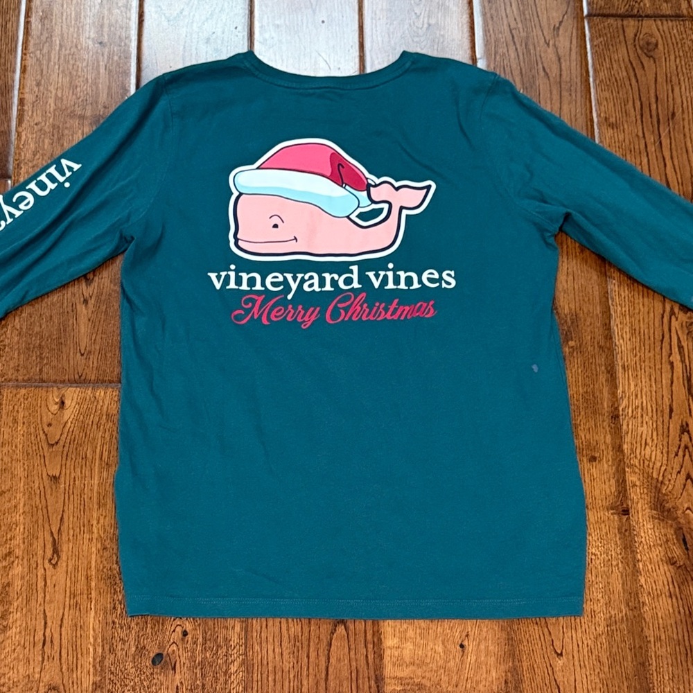 Vineyard Vines green Holiday Christmas Whale long sleeve Shirt